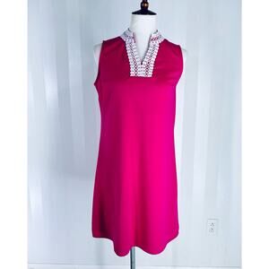 KIM ROGERS Women’s Pink Sleeveless Embroidered Shift Dress Sz SP